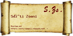 Sóti Zseni névjegykártya